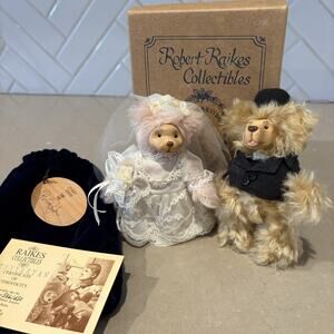 Robert Raikes Signed Jenny & Ryan Wedding Bears Set Rare 596/650 With Box & COA